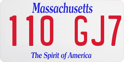 MA license plate 110GJ7