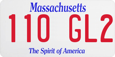 MA license plate 110GL2