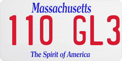 MA license plate 110GL3