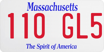 MA license plate 110GL5