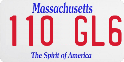 MA license plate 110GL6
