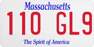MA license plate 110GL9