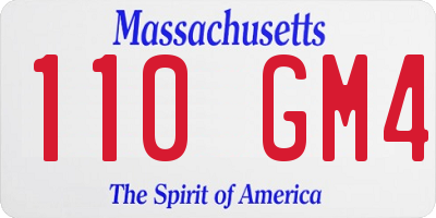 MA license plate 110GM4