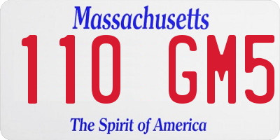 MA license plate 110GM5