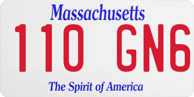 MA license plate 110GN6