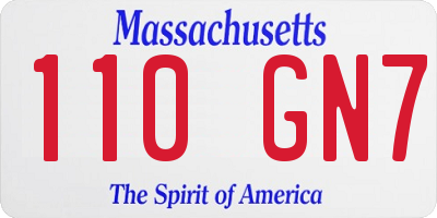 MA license plate 110GN7