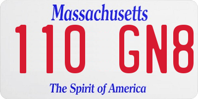 MA license plate 110GN8