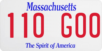 MA license plate 110GO0