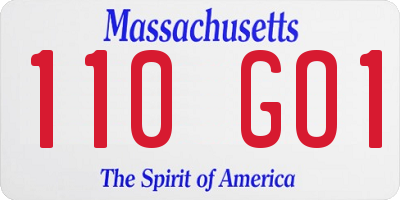 MA license plate 110GO1