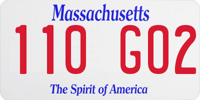 MA license plate 110GO2