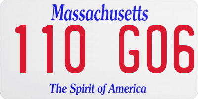 MA license plate 110GO6