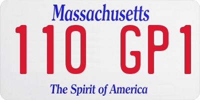 MA license plate 110GP1