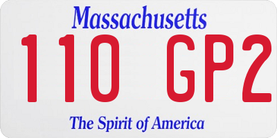 MA license plate 110GP2