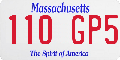 MA license plate 110GP5