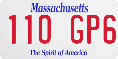 MA license plate 110GP6
