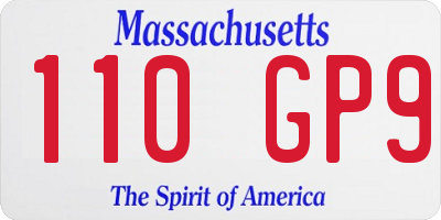 MA license plate 110GP9