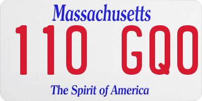 MA license plate 110GQ0