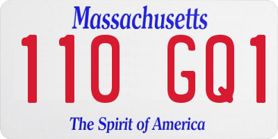MA license plate 110GQ1