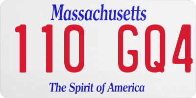 MA license plate 110GQ4