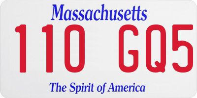 MA license plate 110GQ5