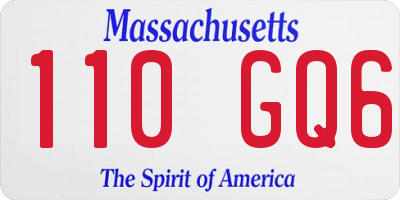 MA license plate 110GQ6