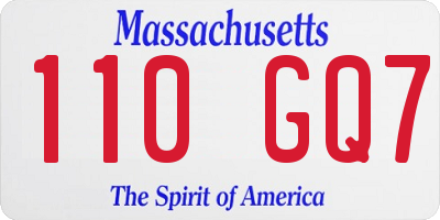MA license plate 110GQ7