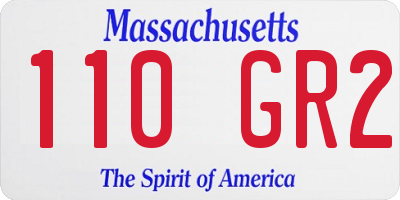 MA license plate 110GR2