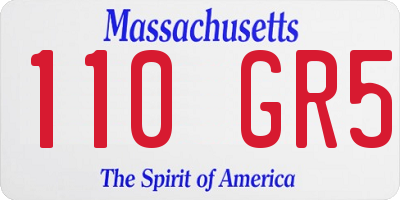 MA license plate 110GR5