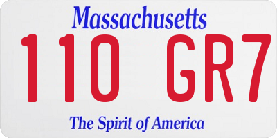 MA license plate 110GR7