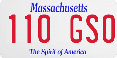MA license plate 110GS0