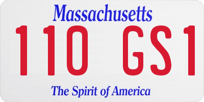 MA license plate 110GS1
