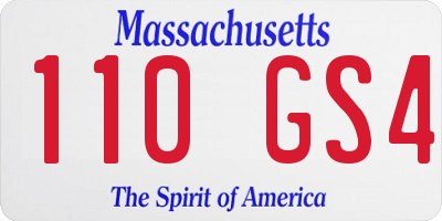 MA license plate 110GS4