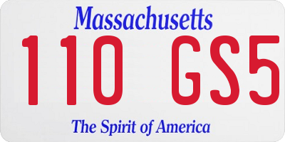 MA license plate 110GS5