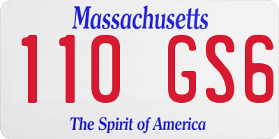MA license plate 110GS6