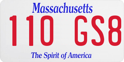 MA license plate 110GS8