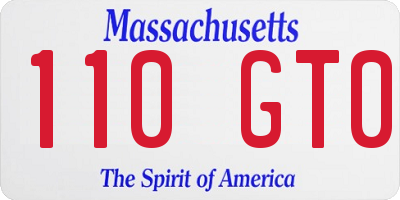 MA license plate 110GT0