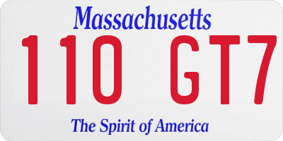 MA license plate 110GT7