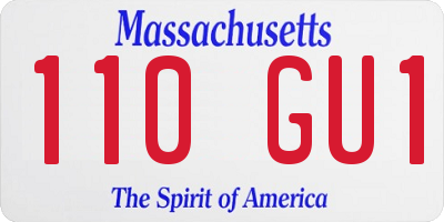 MA license plate 110GU1