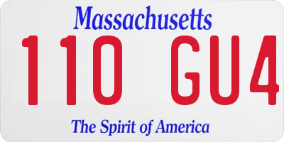 MA license plate 110GU4