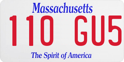 MA license plate 110GU5