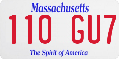 MA license plate 110GU7