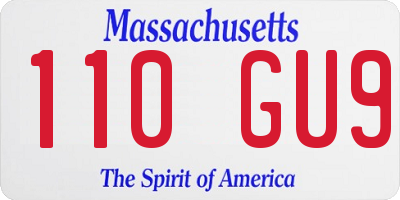 MA license plate 110GU9