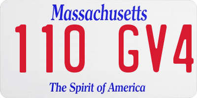 MA license plate 110GV4