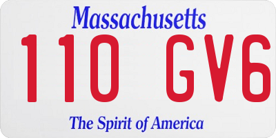 MA license plate 110GV6