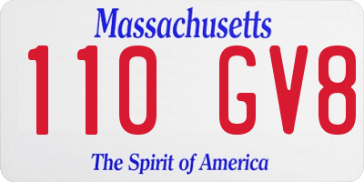 MA license plate 110GV8