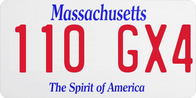MA license plate 110GX4