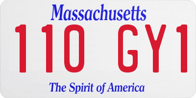 MA license plate 110GY1
