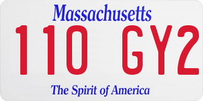MA license plate 110GY2