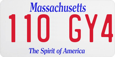 MA license plate 110GY4