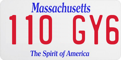 MA license plate 110GY6